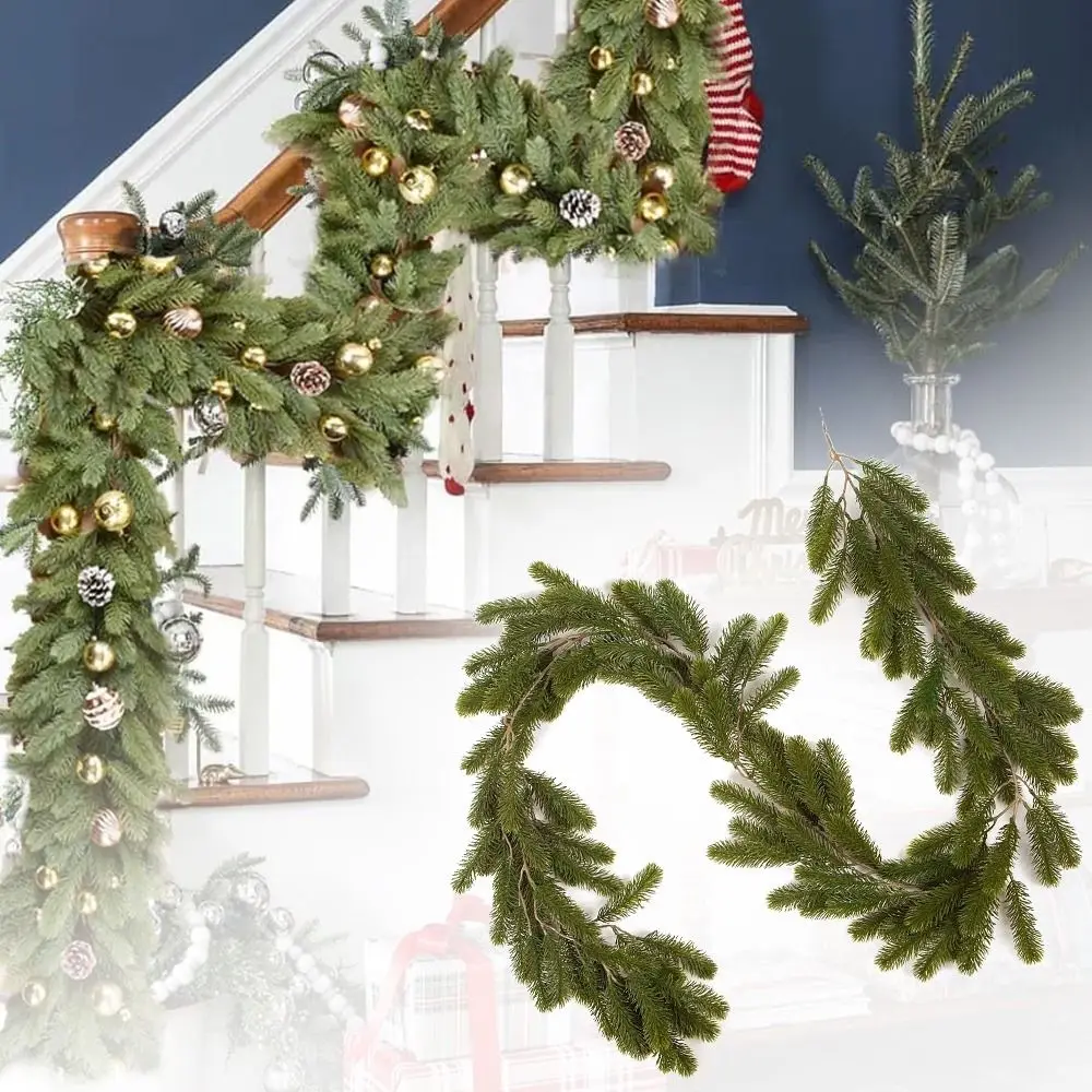 Green Artificial Pine Wreaths 190cm Pinecone Christmas Garland Xmas Tree Party Party Simulation Greenery Plants