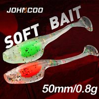 25pcs/lot Paddle T-Tail Shad Ajing Fishing Lure 5cm 0.8g Rockfish Rubber Soft Lure Artificial Bait Bass