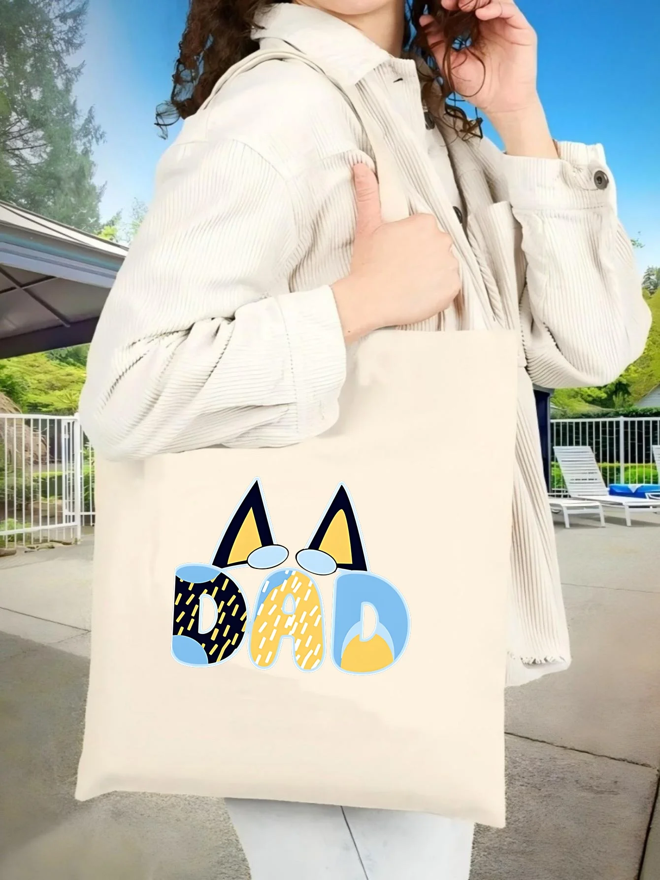 

Сумка-тоут унисекс из холщовой ткани с тематикой «Папа», новинка 2026 года, вместительная, прочная, многоразовая, многофункциональная, на плечо, для повседневного использования/путешествий