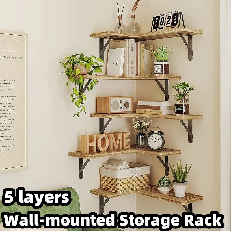 

Household Wall Mounted Storage Rack Bathroom Kitchen Wooden Board Suspended Storage Rack Partition Multi Functional Storage Rack