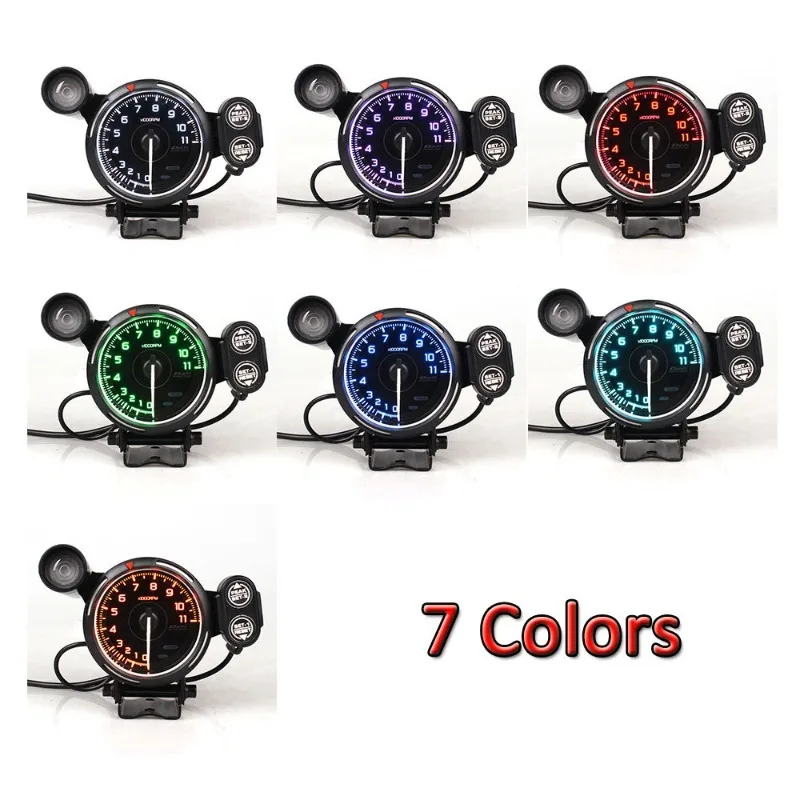 3.75 inch  colorful 0-11000 tachometer, car tachometer, motorcycle tachometer