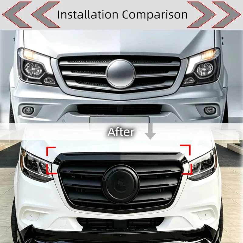 For Mercedes Benz Sprinter W907 2018 2019 2020 2021 2022 2023 Front Hood Sand and Stone Baffle Cover Bonnet Guard Hood Car Kit