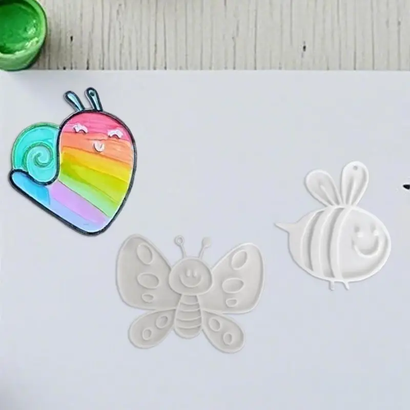 Artes e ofícios para crianças 3 peças em forma de animal bonito pintado à mão ornamento multiuso pintura suprimentos para crianças criança