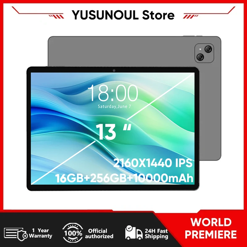 13インチ大画面、目に優しい10000mAhバッテリー搭載タブレット、16+256GB、通話機能付き、5G Wi-Fiタブレット、子供用学習オンライン授業向けパッド