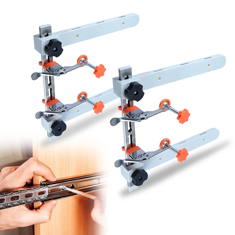

Drawer Slide Jig with Toggle Clamp & Magnetic Arm Fast Installation Cabinet Drawer Jig Tool for for Mounting Drawer Slide