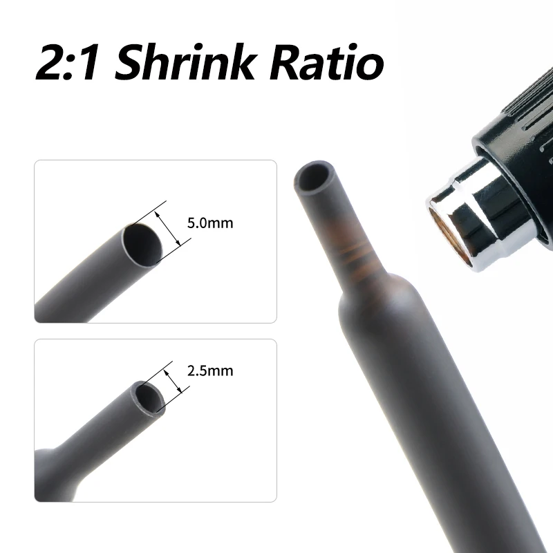 Кабельная муфта диаметром 1 мм ~ 50 мм, серая термоусадочная трубка, разъем «сделай сам», ремонтная обертка, провод 2:1, полиолефиновая изоляционная защитная втулка