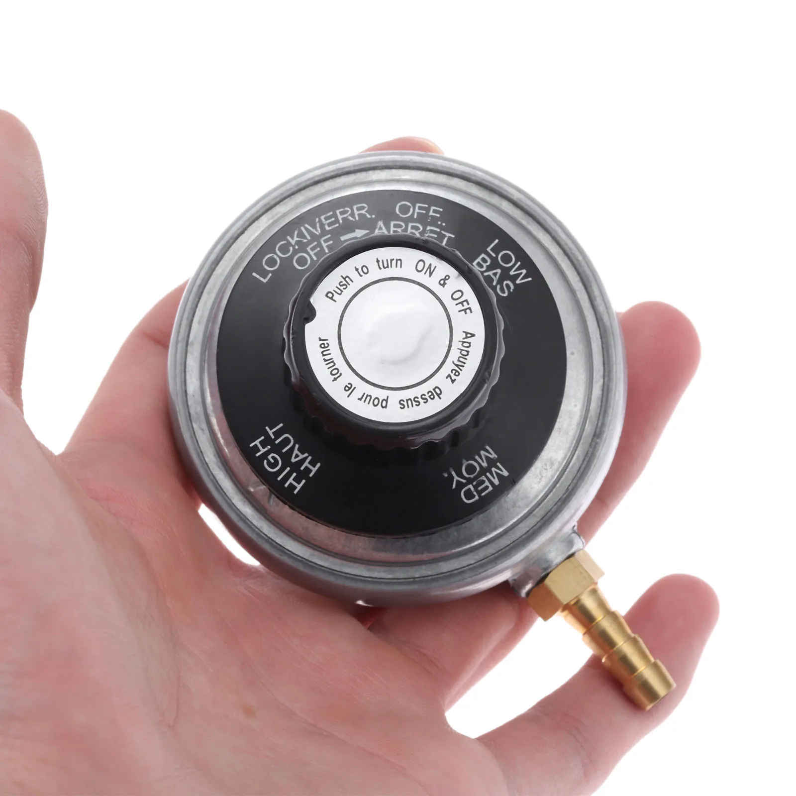 1Set 1”-20 UNEF Inlet Propane Tank Low Pressure Gas Regulator Control Valve 1/4 Inches Barb Hose Connection Outlet For BBQ Grill