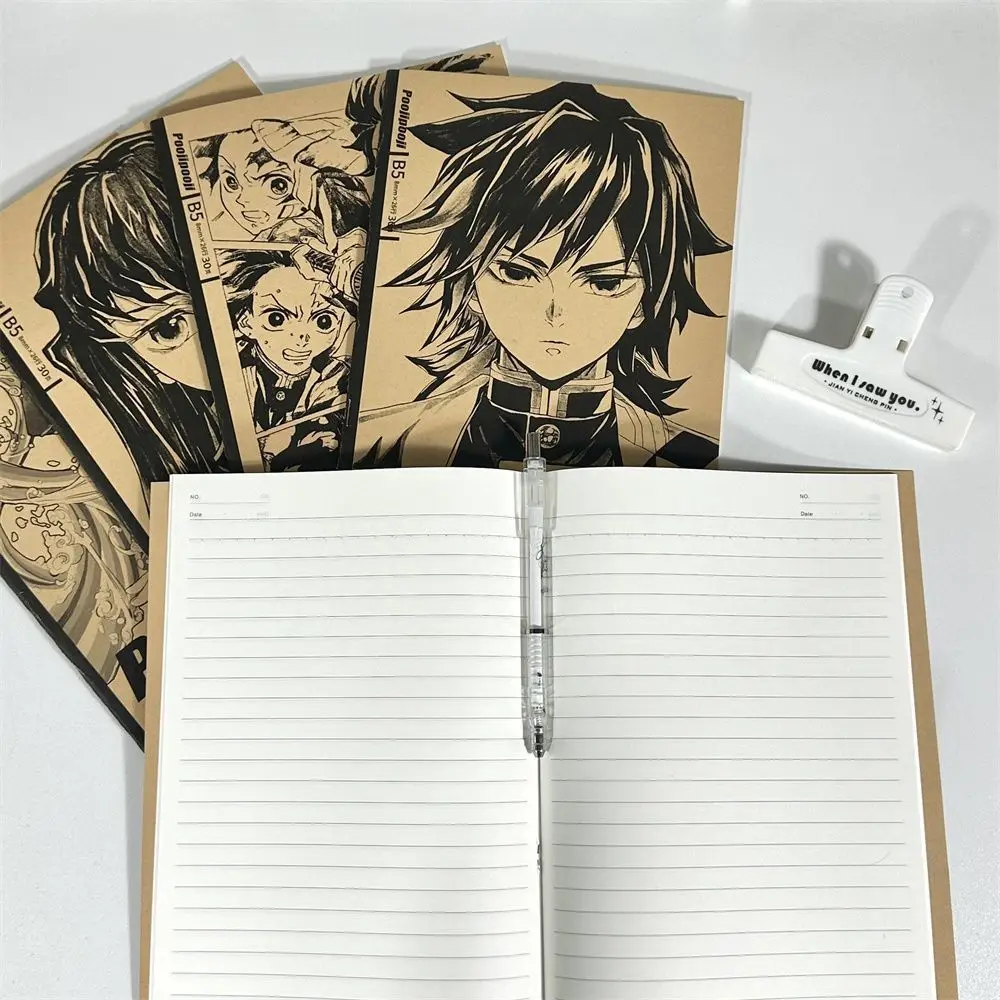 Ins style Demon Slayer B5 kraft notebook saddle stitching design anime notepad school supplies for students view 6