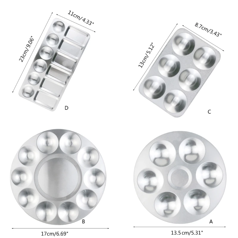 Paleta do mieszania farb metalowych do akwarelowego malarstwa olejnego artysty, taca na farby artystyczne okrągła metalowa