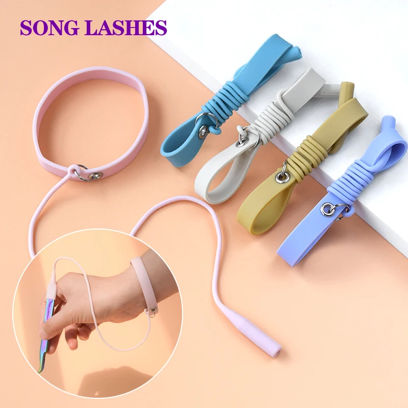 

SONG LASHES Tweezers Protector for Fake Eyelashes Extension Colorful Silica Bracelet Wrist Strap Soft and Friendly Makeup Tools