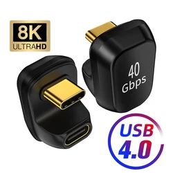 Mini USB4.0 40Gbps Adapter U-Shape Thunderbolt3 USB C to Type C 100W Fast Charging Converter 8K@60Hz USB Type C Data Adapter