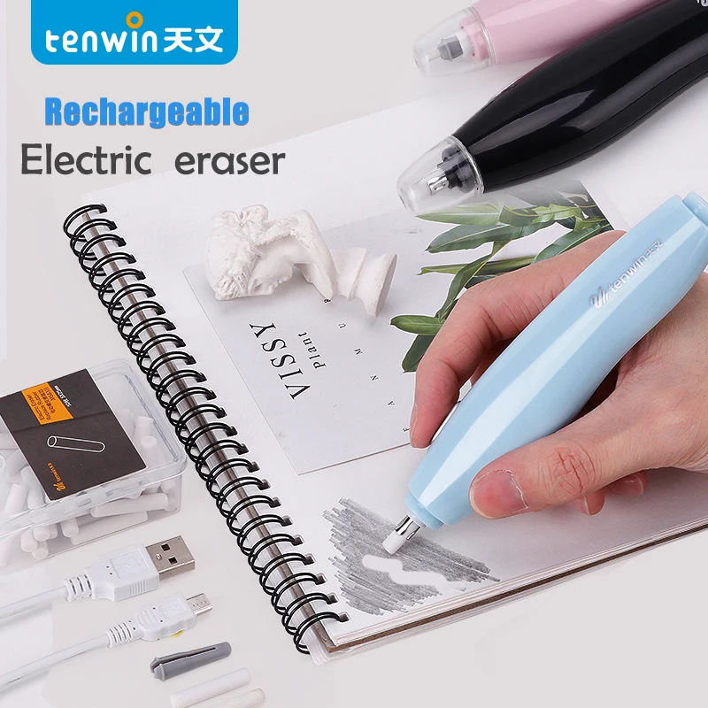 Tenwin 2 Colors Adjustable Mechanical Automatic Tenwin Eraser Pencil Mechanic Stationery Refill Highlights For Sketch Drawing