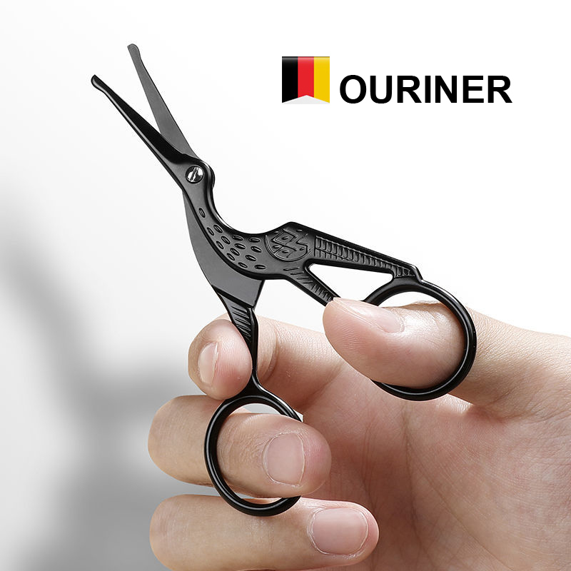  Facial Hair Scissors Rounded Professional Stainless Steel Mustache Nose Hair Beard Eyebrows Eyelashes Trimming Clippers 