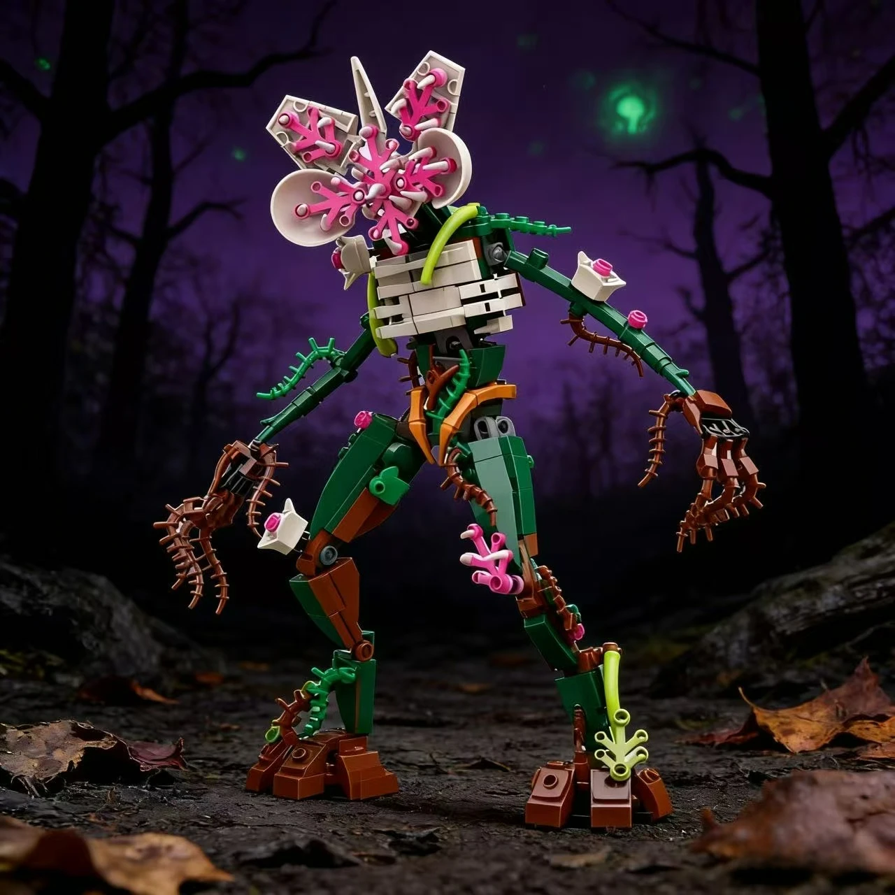 MOC Movie Strange Chomper Petal Mouth Monster Model Building Blocks Cannibal Orchid Decorated Bricks Education DIY Toys Kid Gift