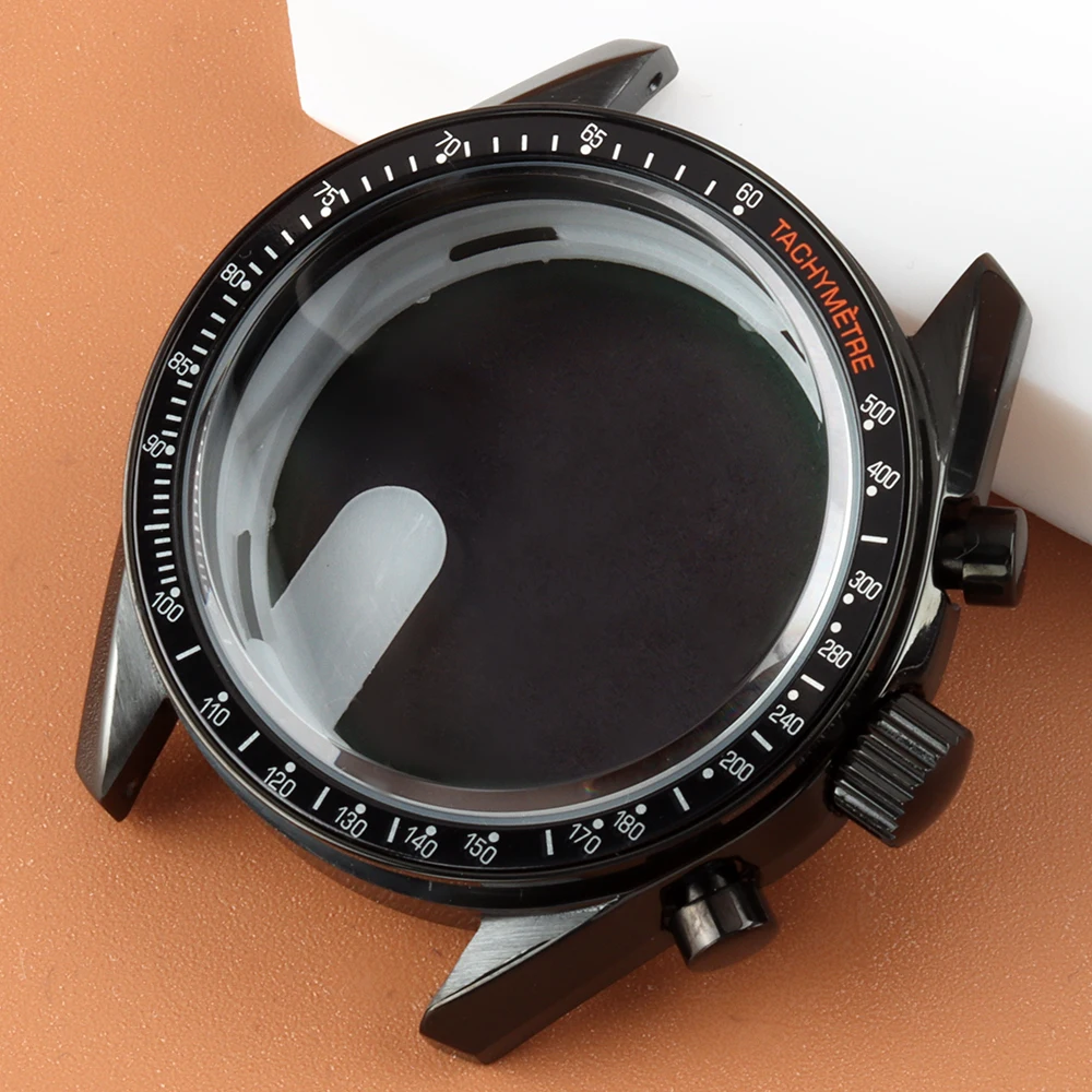 أسود 40 مللي متر VK63 ساعة حافظة أخضر أسود فضي مدي ل VK63 VK64 كوارتز كرونوغراف حركة 32.5 مللي متر الطلب حافظة من الفولاذ المقاوم للصدأ