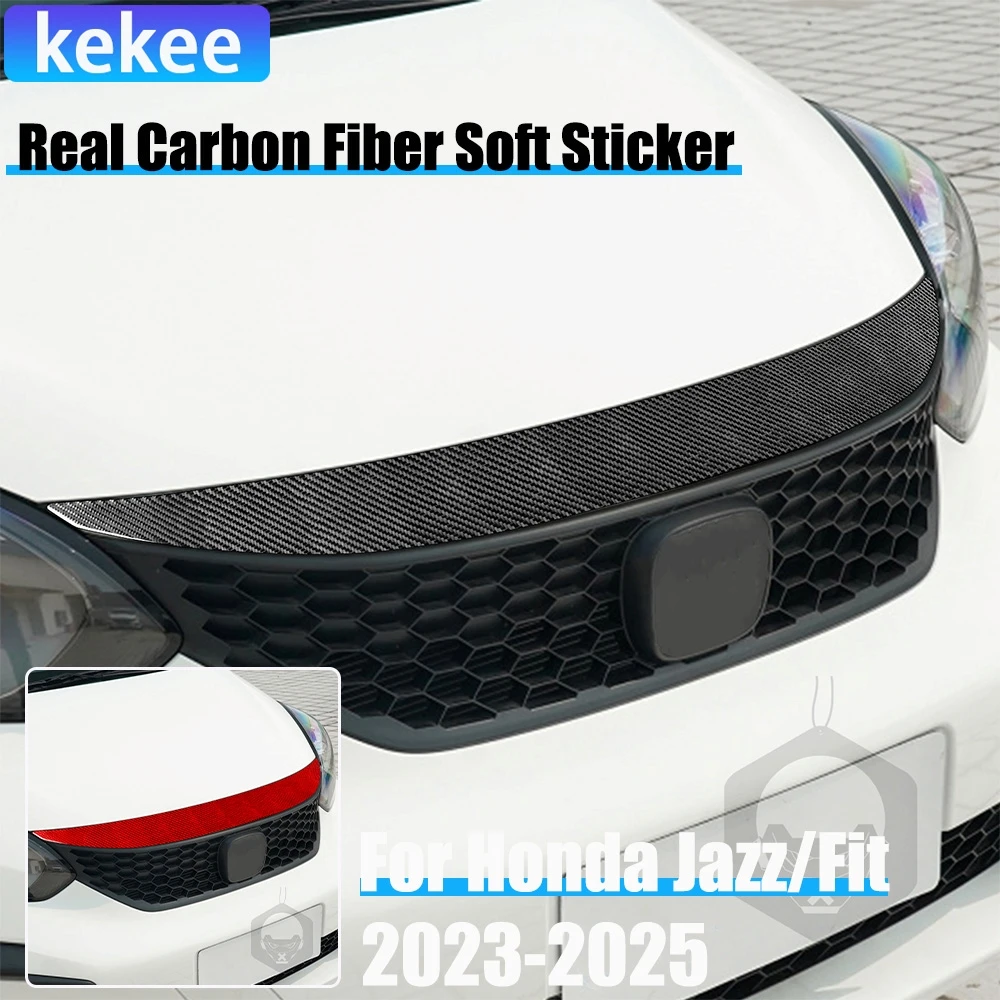 

Автомобильные аксессуары из настоящего углеродного волокна, панель капота двигателя, декоративная накладка, мягкая наклейка для Honda Fit/Jazz GR9 2023 2024 2025