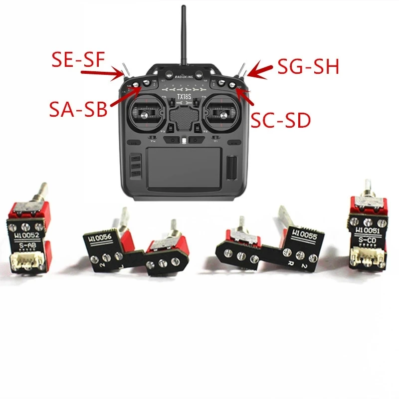 Radioking TX18S JUMPER T18 Radiomaster TX16S Transmitter Toggle Switch 2 3 Positions Reset OpenTX Frsky FlySky RadioLink Futaba