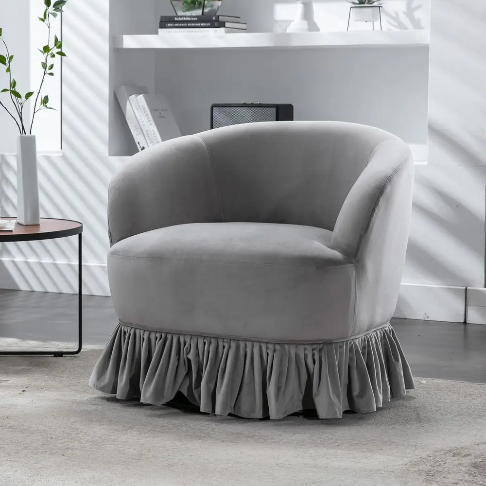 

Gray 360 Degree Swivel Barrel Chair for Living Room, Club, Nursery, and Office Lounge