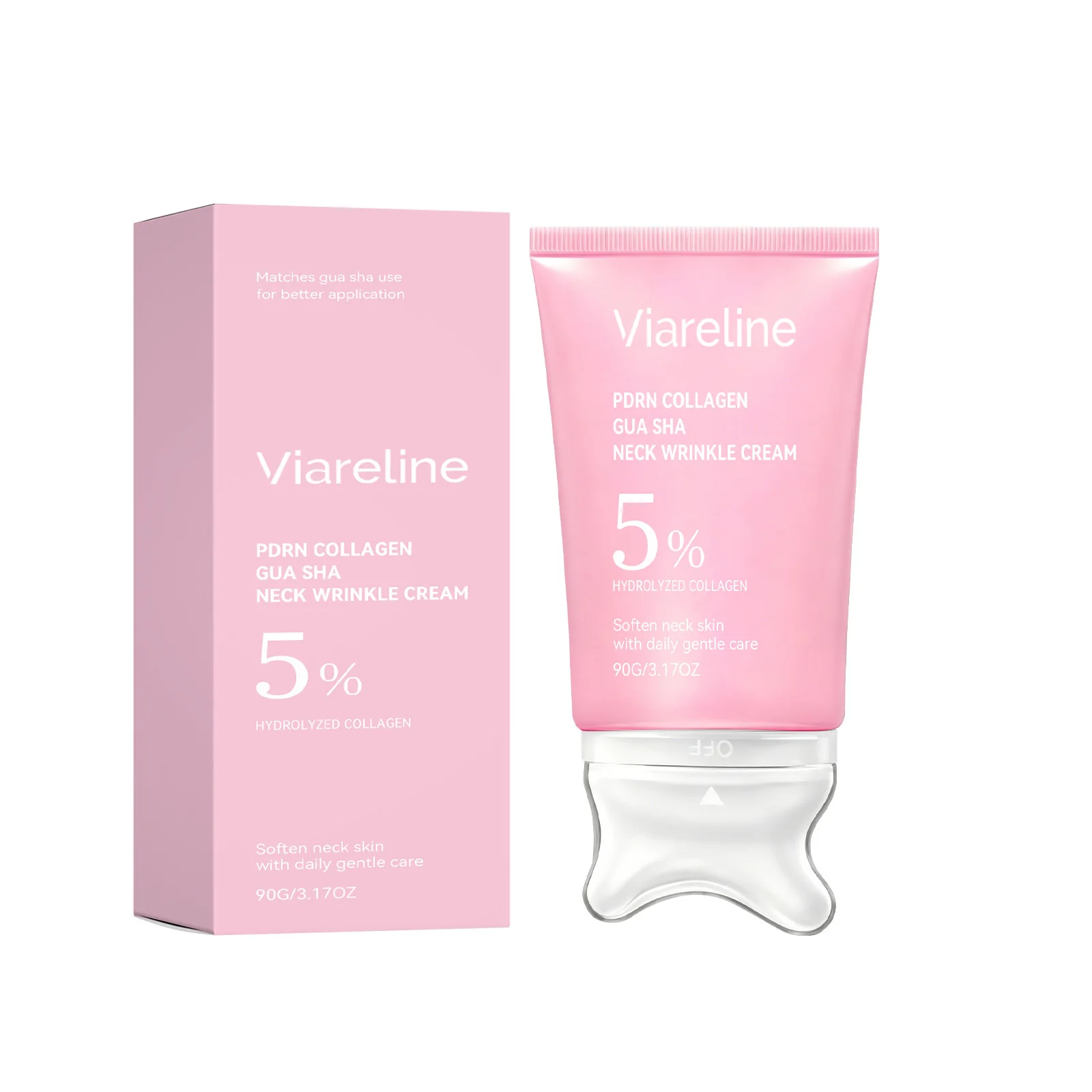 PDRN Collagen Neck Wrinkle Cream Roller Sculpting Contour Lift Sagging Reduce Double Chin Brighten Dullness Gua Sha Neck Creams