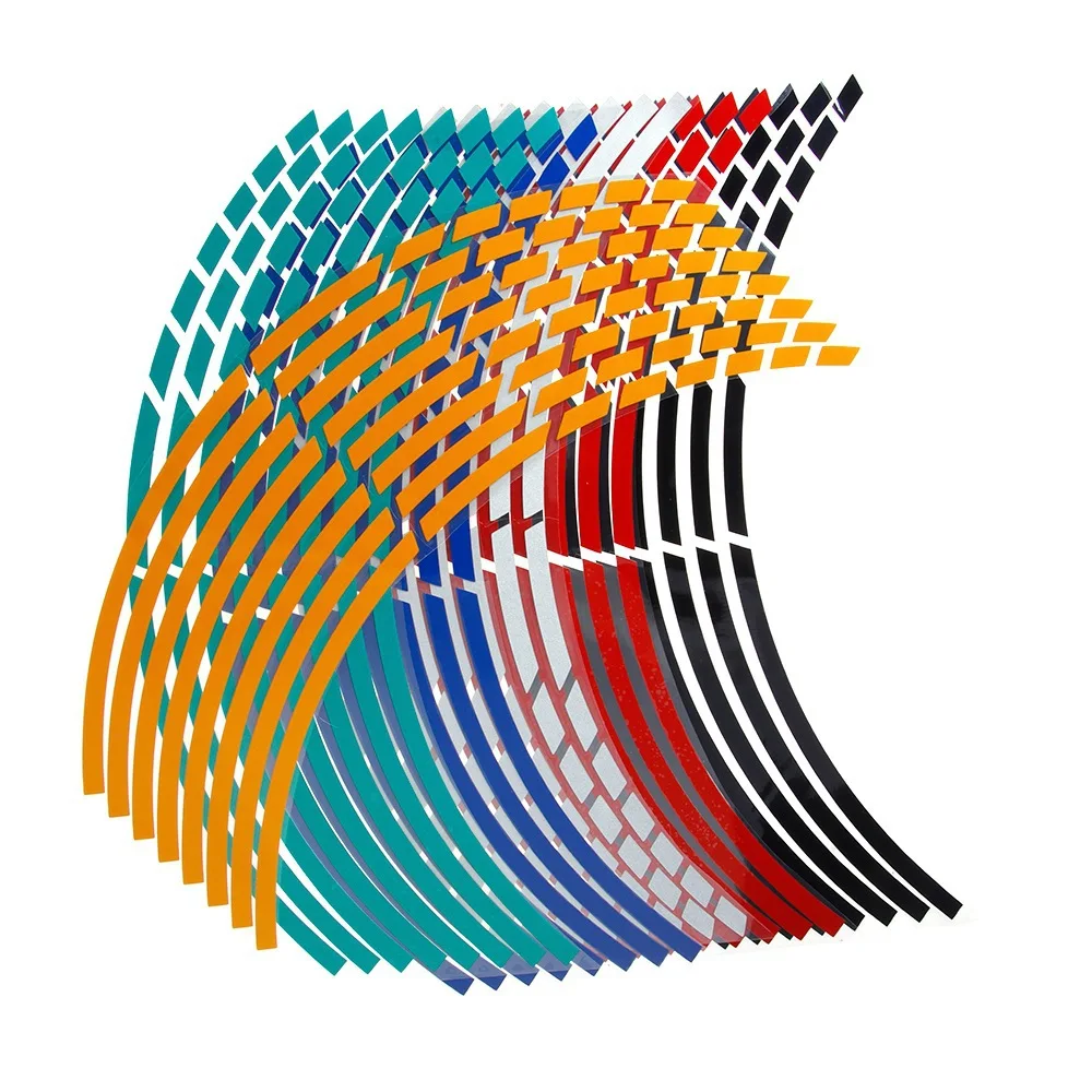 

Car style reflective strip set, motorcycle wheels, off-road bicycle stickers, 17/18 inch wheel reflective tape, 7 colors, 1 set