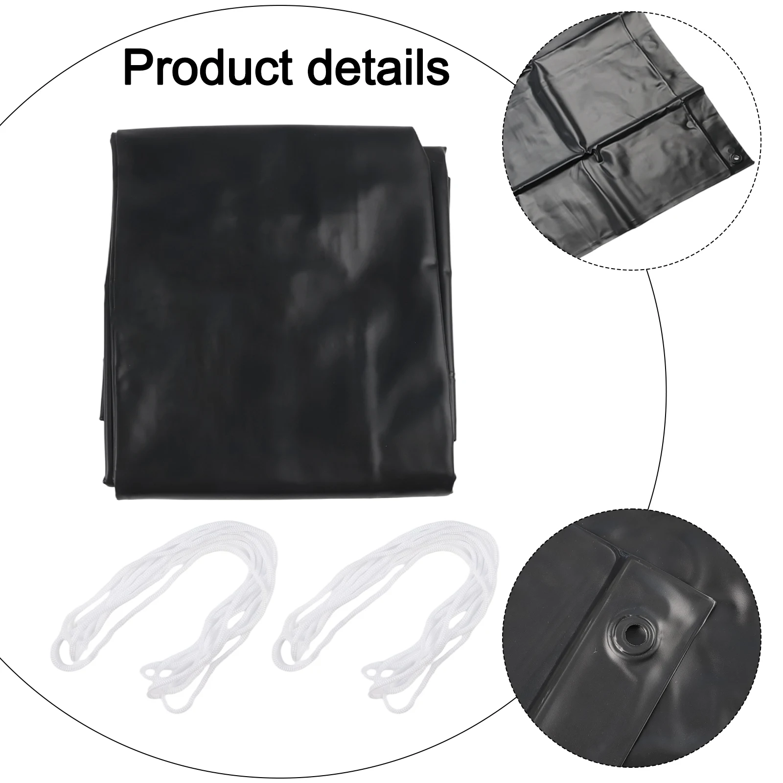 Almohada protectora de aire de invierno para piscina sobre el suelo, 120 por 120 cm, con 2 cuerdas, diseñada para mantener las cubiertas de la piscina elevadas durante el invierno