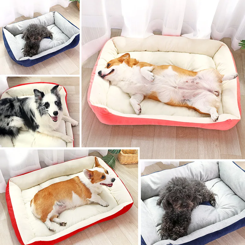 New Bone Pattern Square Pet Bed Cat Mat Comfortable Pet   Mat Four Seasons Dog Bed Fluffy Soft Kennel Medium Dog   Pet Supplies