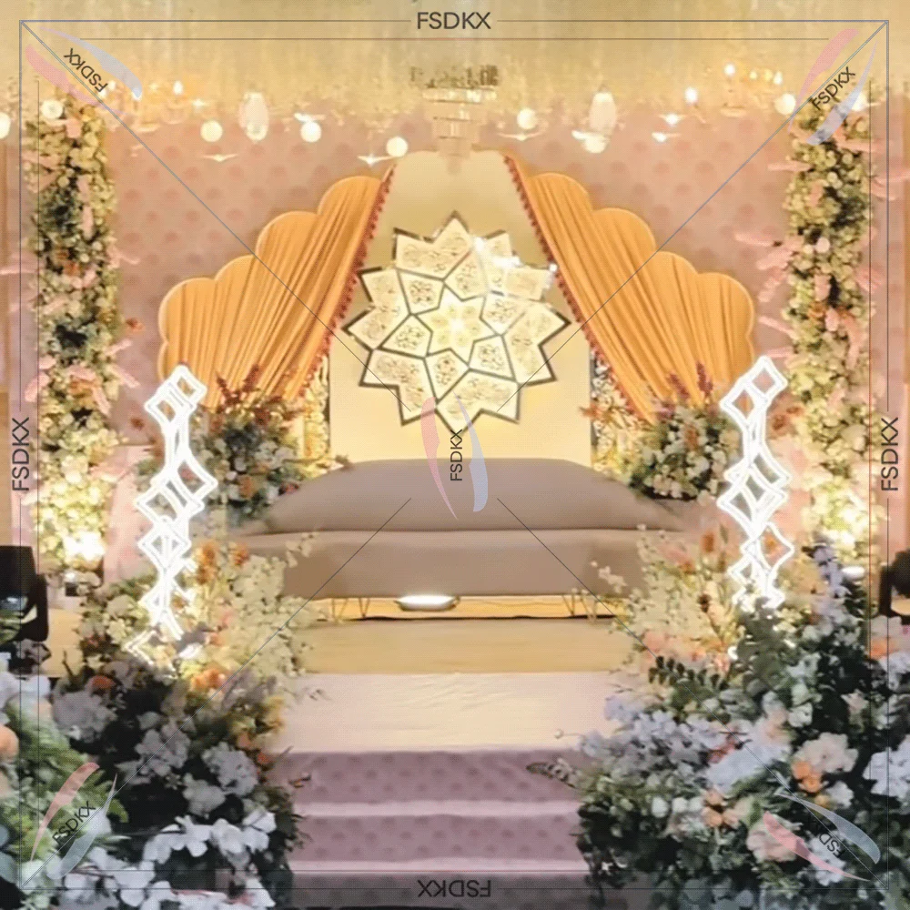 

Beautiful Exquisite Artificial Flower Background Wall Panel PVC Backdrop for Wedding Decor.