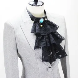 Costume Accessory Fake Collar Detachable Lace Jabot Tulle Ruffled Ruffled Neck Collar Half Shirt Lace Collar Stage & Party