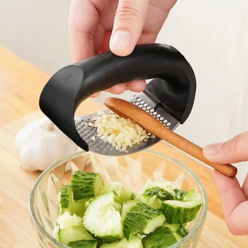 مطحنة ثوم يدوية من الفولاذ المقاوم للصدأ - أداة تقطيع الثوم، أدوات فواكه وخضروات، إكسسوارات مطبخ - 4