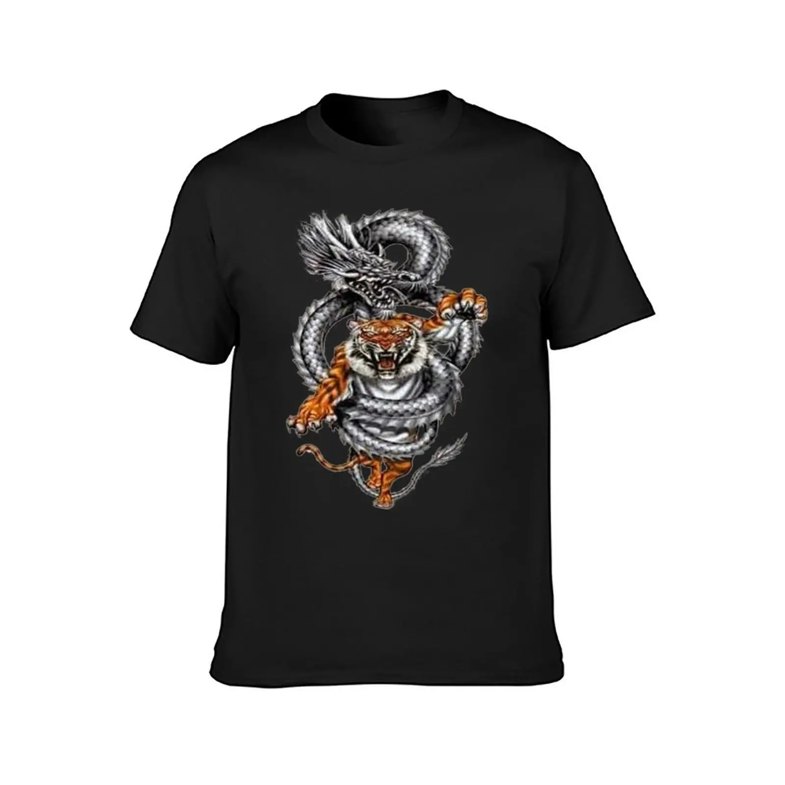 The tiger and the dragon T-Shirt blanks aesthetic clothes oversizeds Short sleeve tee men clothing