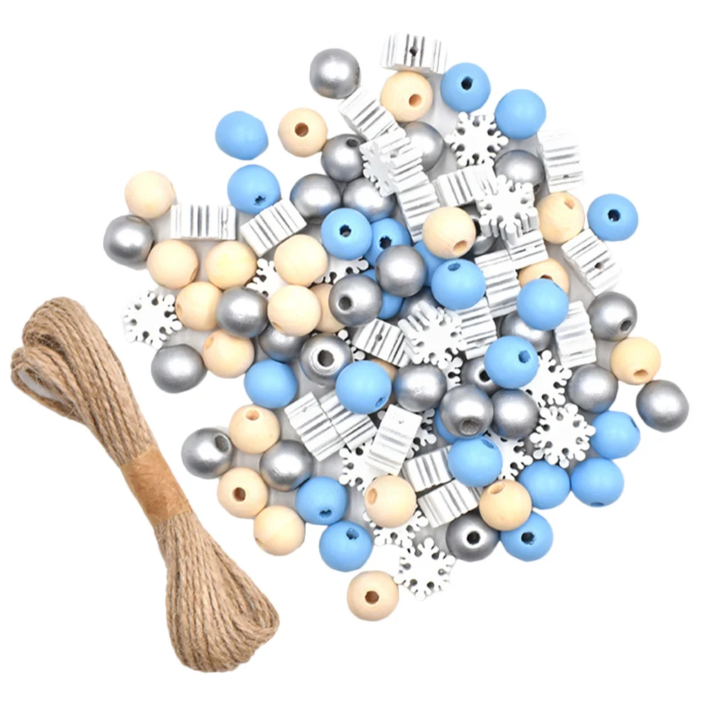 

1 set 1 Set Diy Wooden Beads Craft Making Supplies Jewelry Bracelet Necklace Garland Christmas Decoration Loose Beads For Crafts