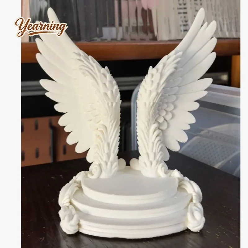 3D Printed Creative High Angel Wings Desktop Stand Display Shelf Organizer for Home Decor