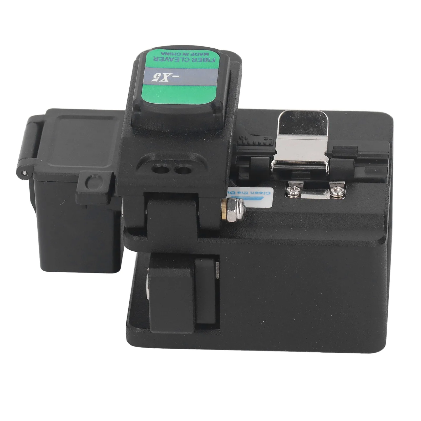Optical Fiber Cleaver Tool FTTH Optic Cable Cutter 48000 Time Cutting Machine Black