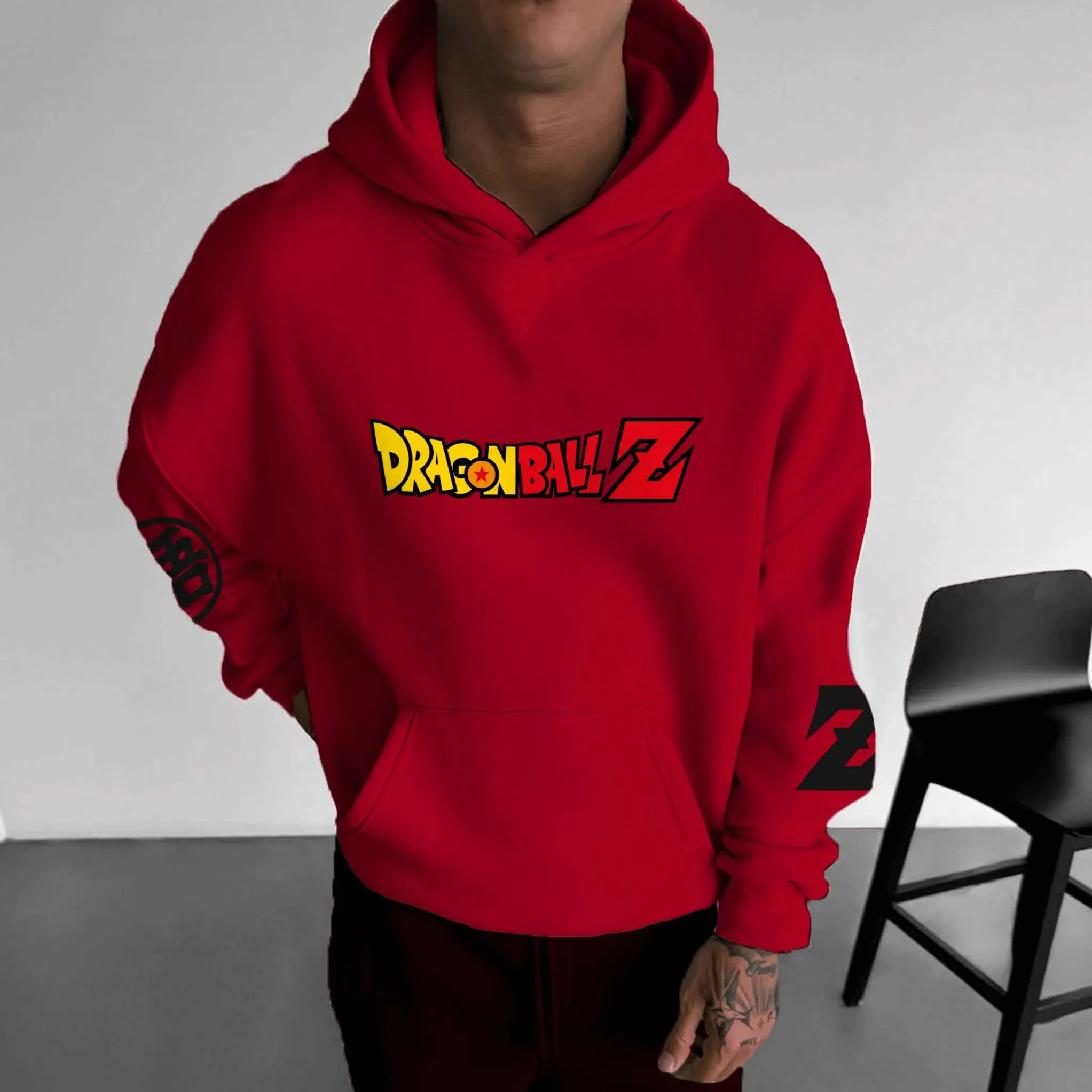 Bandai Asli Resmi Dragon Ball Animation Demon Man Obu Printing Sweater Hoodie Pria Ukuran Besar Kasual Outdoor Longgar