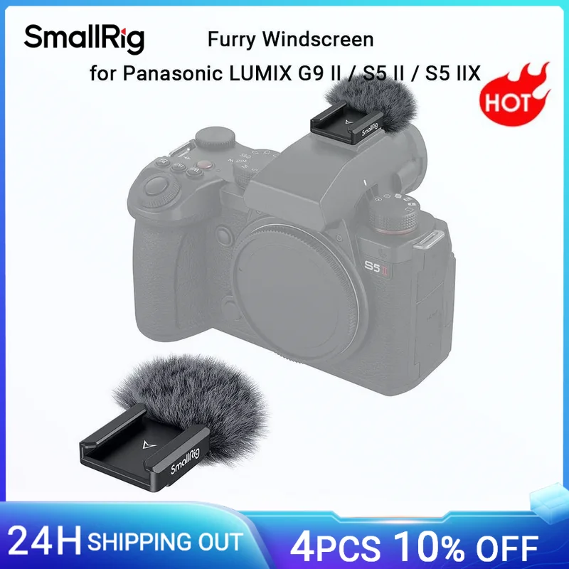 

SmallRig G9 II / S5 II / S5 IIX Furry Windscreen with Cold Shoe Adapter for Panasonic G9 II / S5 II / S5 IIX -4245