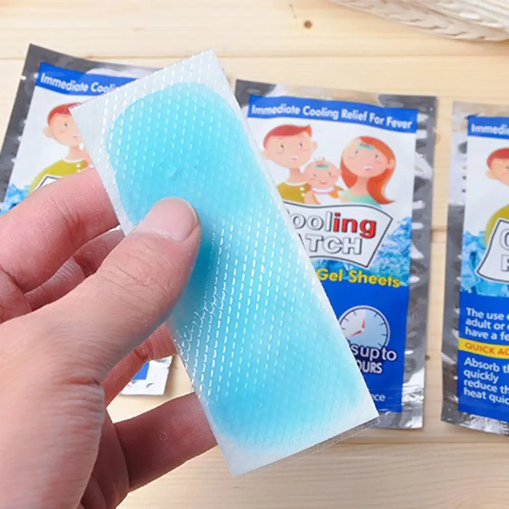 Gesso per bambini Idrogel a temperatura ridotta Febbre Imbottiture Mal di testa Pad Fogli di raffreddamento termico per bambini Toppe rinfrescanti