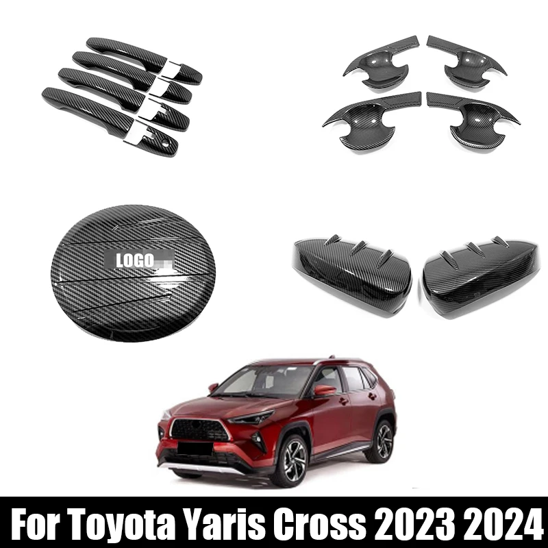 For Toyota Yaris Cross 2023 2024 ABS Exterior Accessories Rearview Mirror Cover Trim Door handle Bowl Cover Sticker Trim Styling