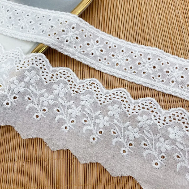 1 Yards Cross Lace Fabric Needlework DIY Embroidered Women Clothes Skirt Underwear Dress Sewing Trim Accessories