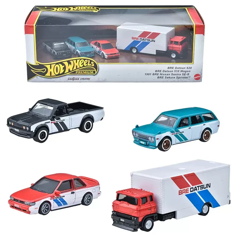 Mattel-Hot Wheels Premium Metal Car para meninos, cavaleiros reais BRE DATSUN Wagon, Nissan Sentra Sakura Auto Brinquedos, Garagem Display Models,