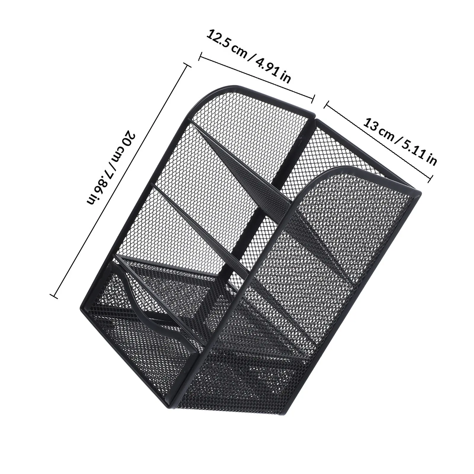 Slant Desktop Organizer Storage Box Divider Compartments Metal Pen Holder Office Privacy Drawer Storage Rack for Desk Use