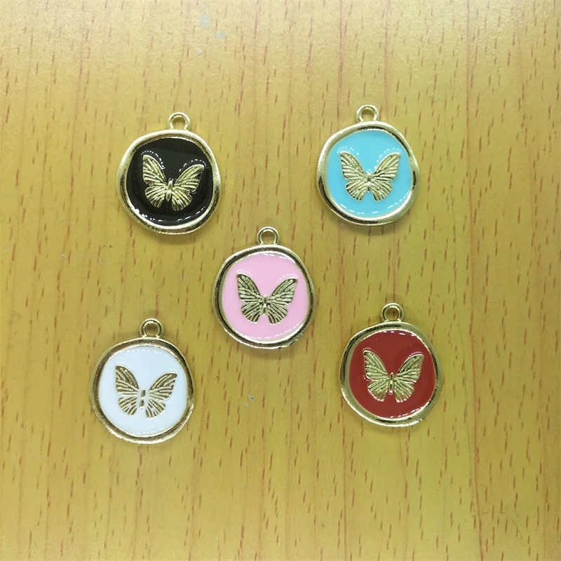 

10pcs Cartoon Butterfly Charm Animal Enamel Tag Charms Pendant for Necklaces Earring Bracelet Keychain Charm DIY Crafts Jewelry