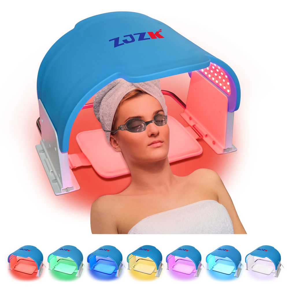 ZJZK Spa Use Beauty and Personal Care Red Light Mask Far Infrared Therapy Device 7 Color 990 Bead for Anti-Puffiness Oil-control