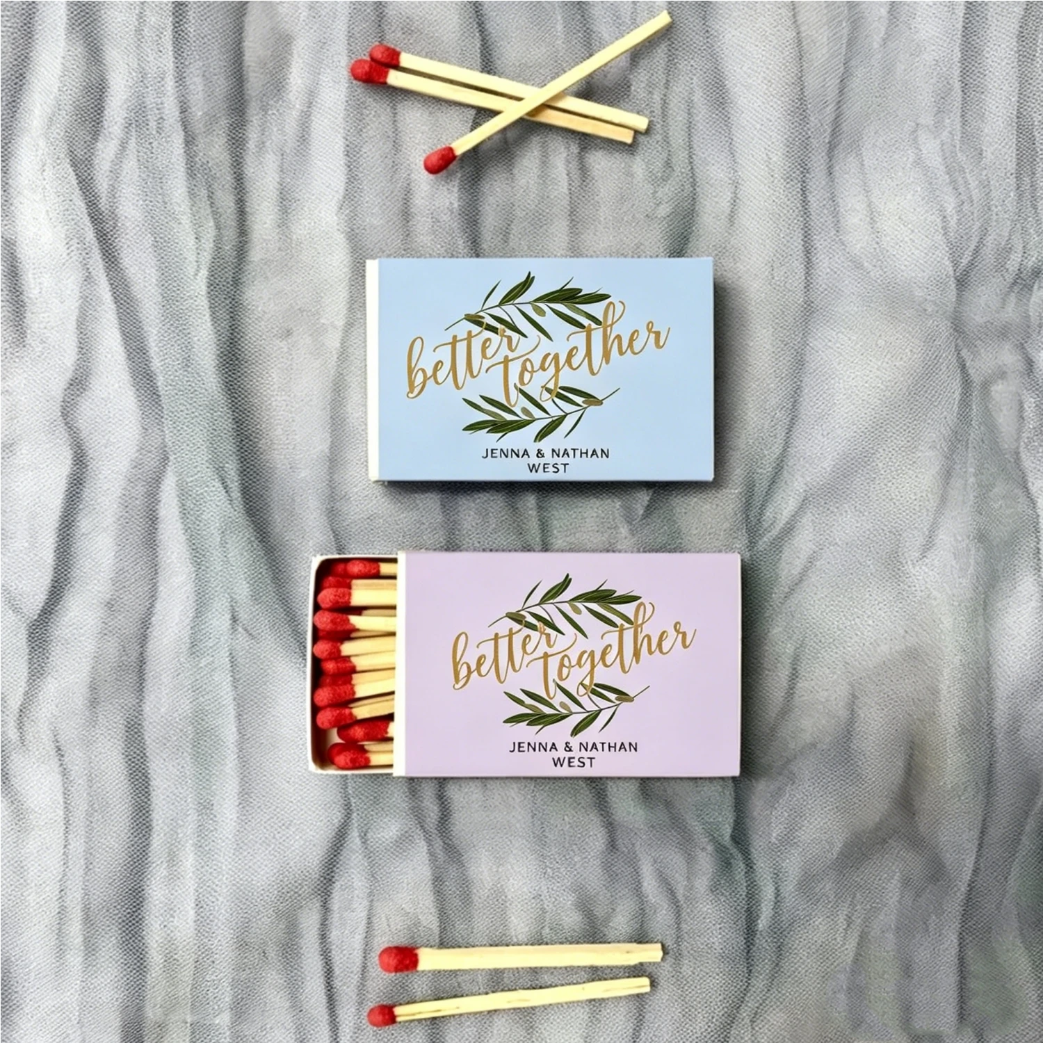 

Personalized Wedding Excellent Matchboxes, Custom Superior Safety Matches, Premium Favours for Wedding
