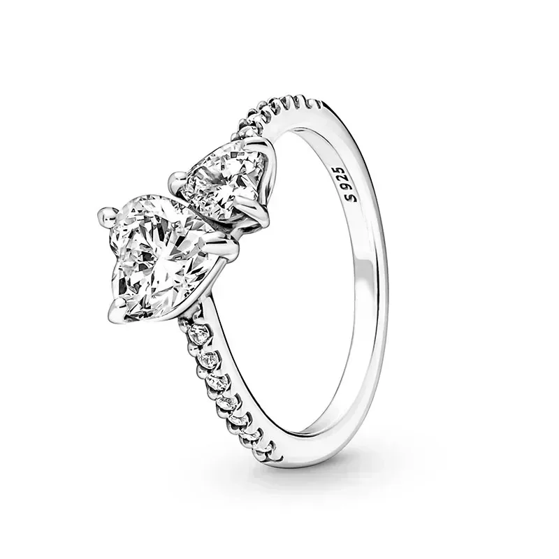 Bague classique en argent sterling 925, nouvelle bague circulaire en forme de cœur, bague de couple exquise, bijoux à breloques classiques, cadeau surprise