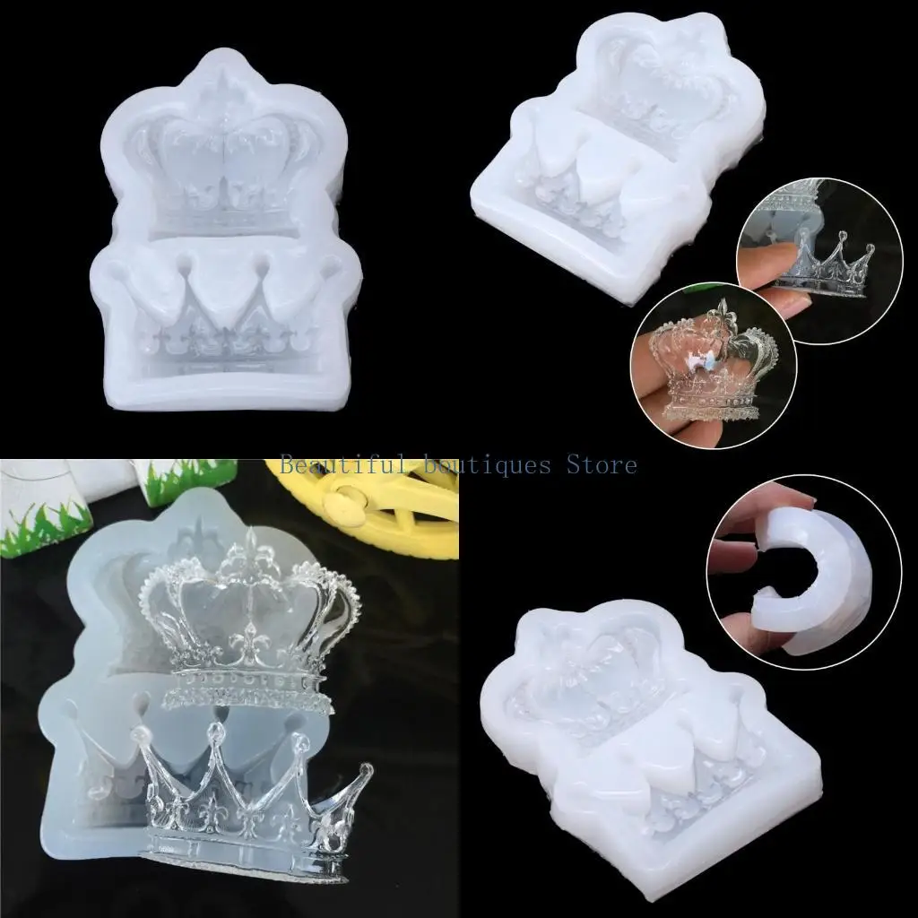 U4LF Crown Silicone Soap Molds Imperial Crown Mini Cake Baking Pan Jelly Pudding Muffin Mold Bread Cupcake Moulds Decor Tool