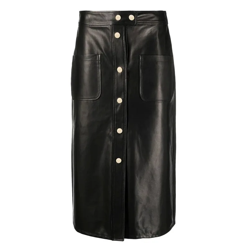 

Street Sle PU Leather Skirt High End Women's Faion Spring Autumn New Model Skirt A-Line Silhouette Color