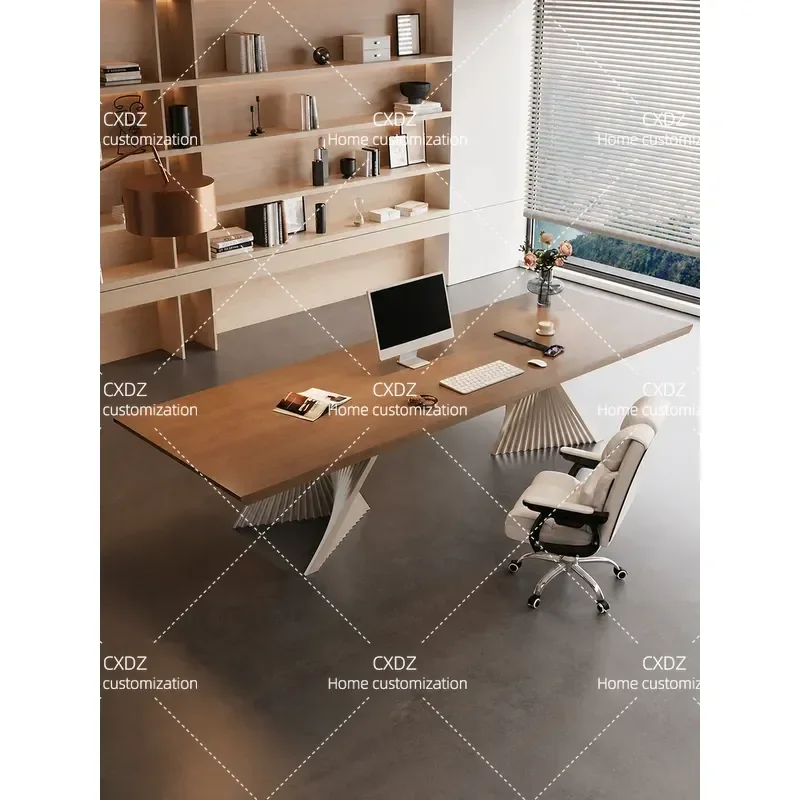 Ji Gift Modern Simple Solid Wood Home Desk Computer Desk Office Boss Desk 2026 New Light Luxury Premium