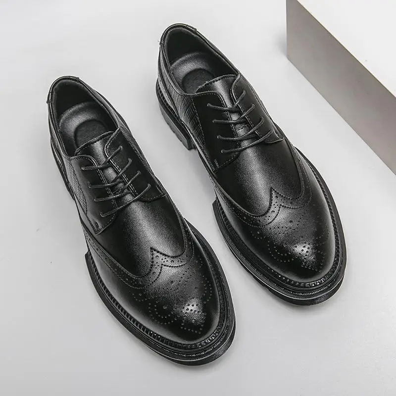 British business dress shoes men's two-layer leather formal social Oxford shoes classic men's shoes