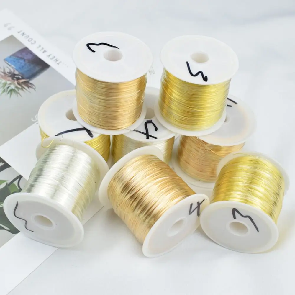 Gold Plated Brass Copper Wire 0.3mm 0.4mm Handmade Crafts Jewelry Making Wire 100 Meters/roll DIY Handmade Brass Wire