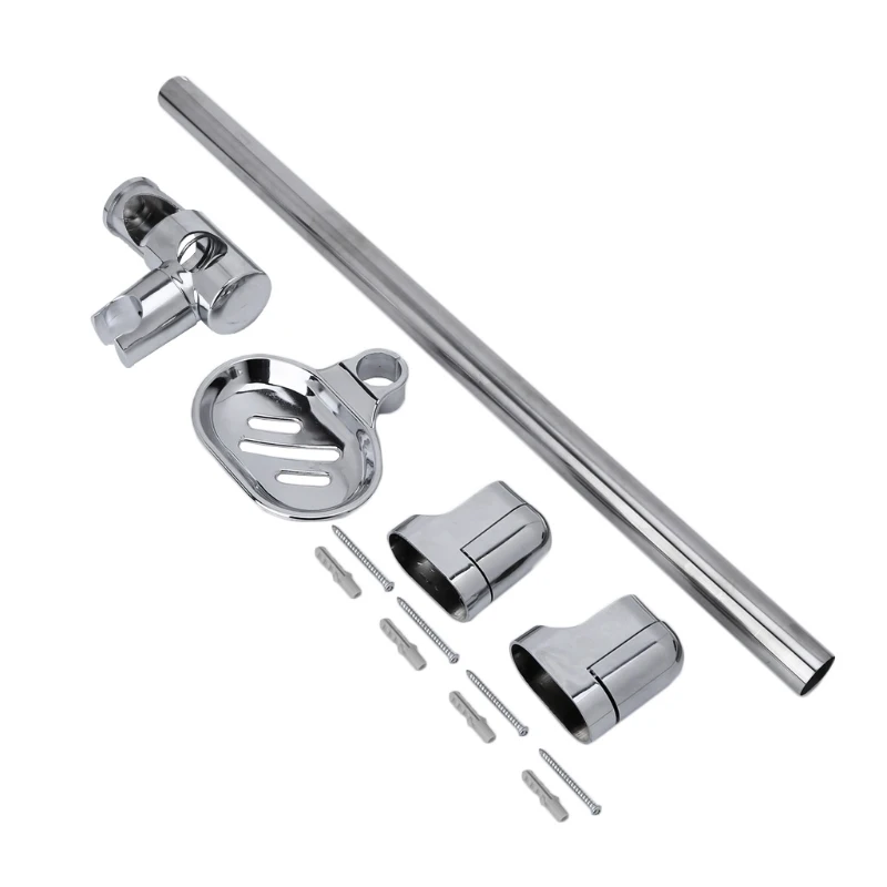 Shower Slide Bar, Simple Lifter Shower Bracket, Stainless Steel, Head Holder with Soap Dish, Bathroom Accessories